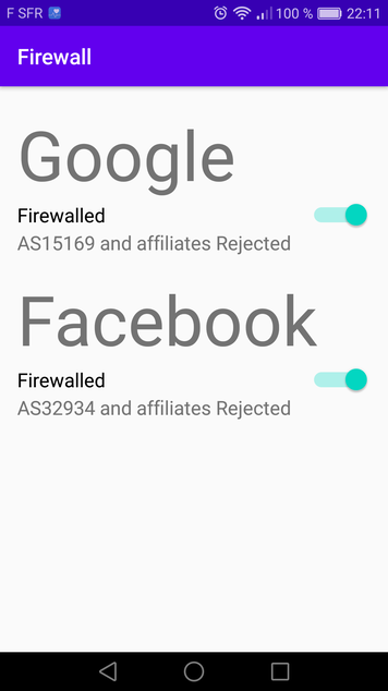 Custom firewall app
